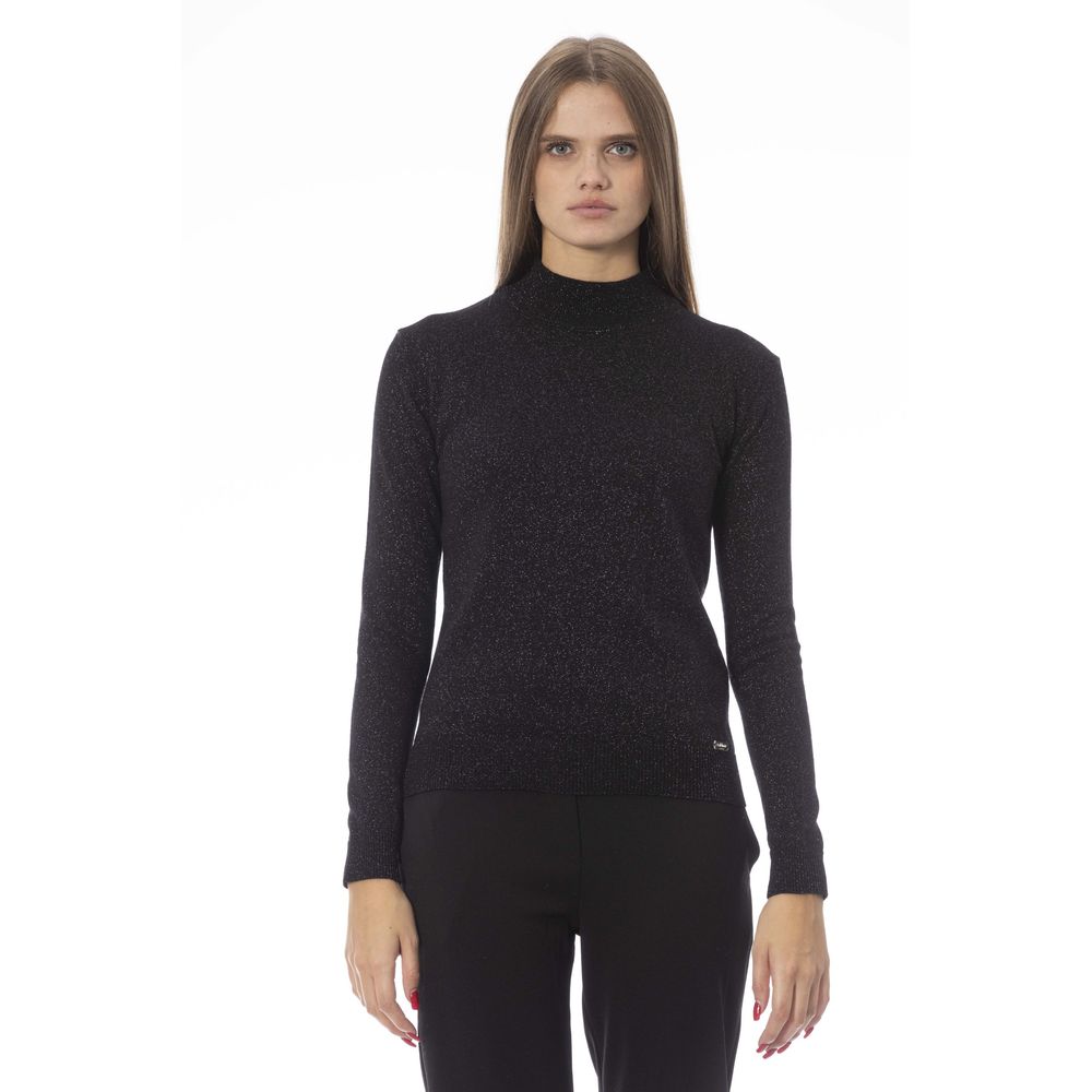 Black Cashmere Women Sweater - GlamHub Luxury and Icon Brand Clothing