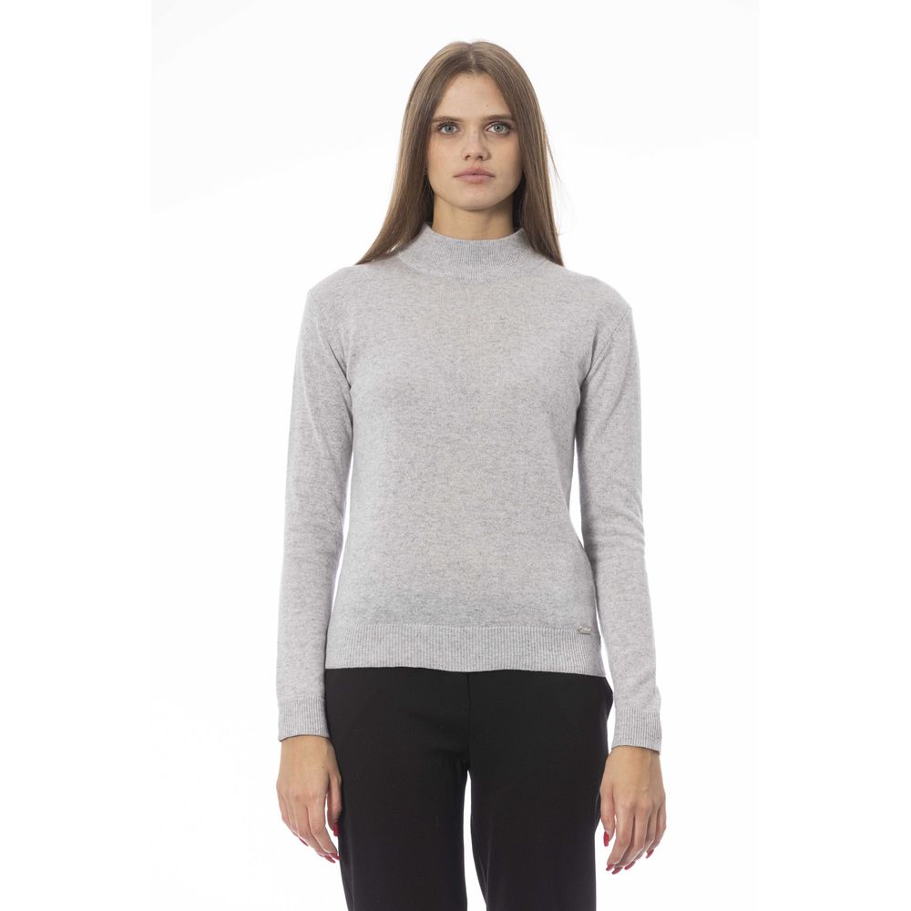 Gray Cashmere Women Sweater - GlamHub Luxury and Icon Brand Clothing