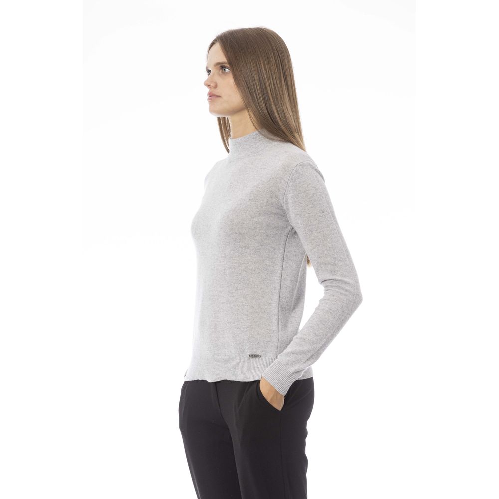 Gray Cashmere Women Sweater - GlamHub Luxury and Icon Brand Clothing