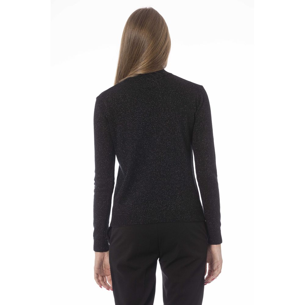 Black Cashmere Women Sweater - GlamHub Luxury and Icon Brand Clothing