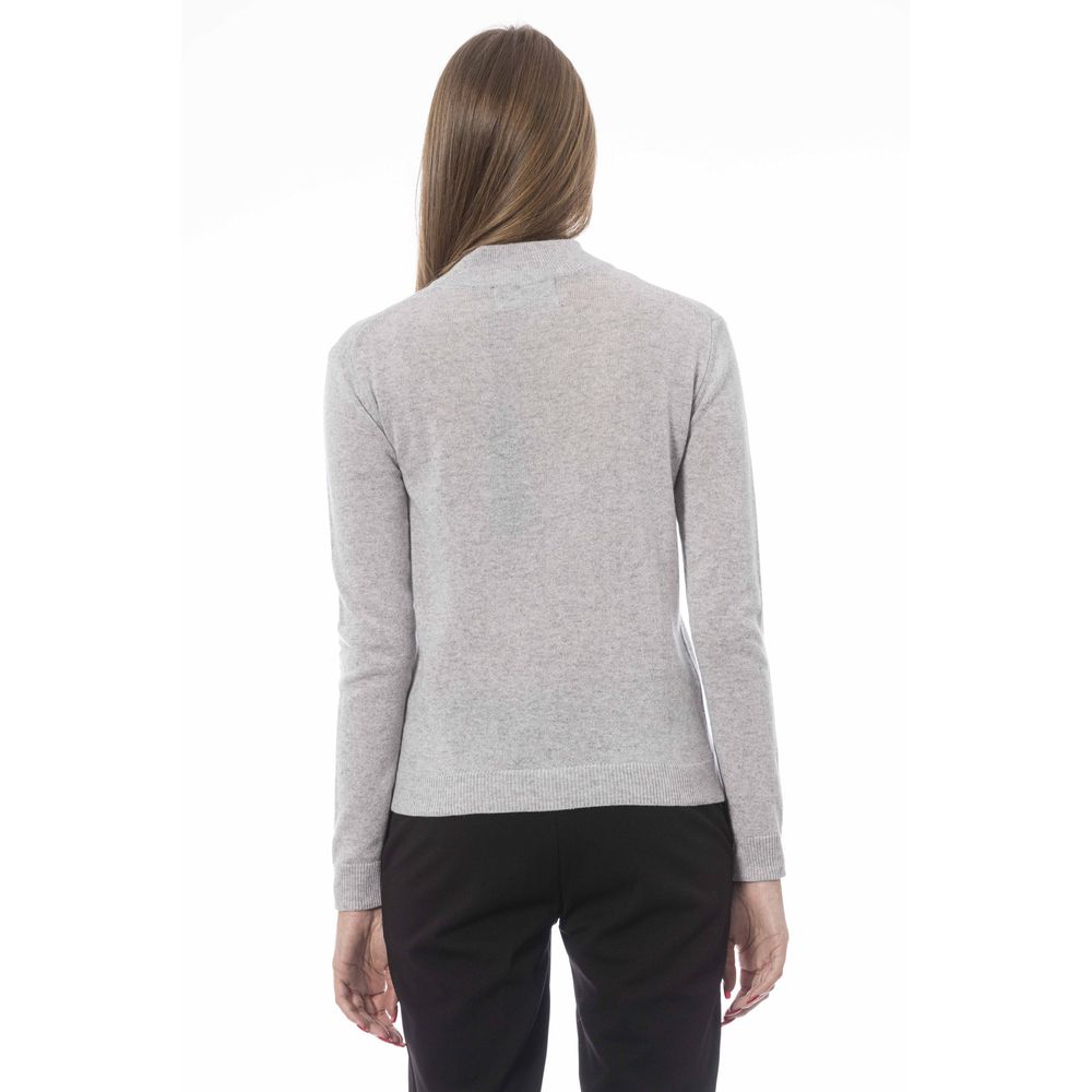 Gray Cashmere Women Sweater - GlamHub Luxury and Icon Brand Clothing