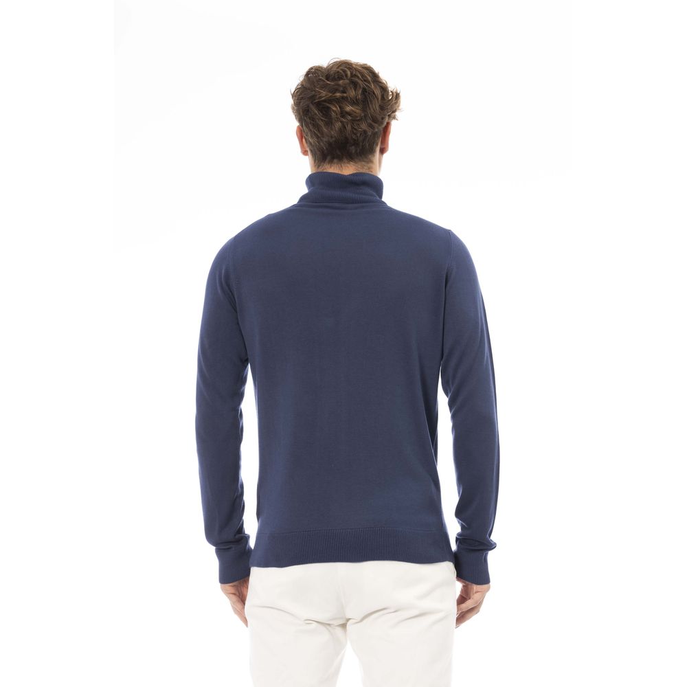 Blue Modal Men Sweater - GlamHub Luxury and Icon Brand Clothing