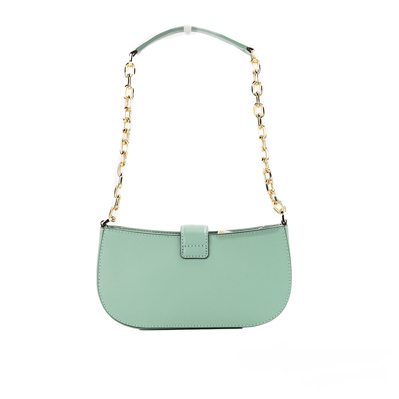 Carmen Small Sea Green Leather Pouchette Shoulder Crossbody Purse - GLAMHUB BOUTIQUE 