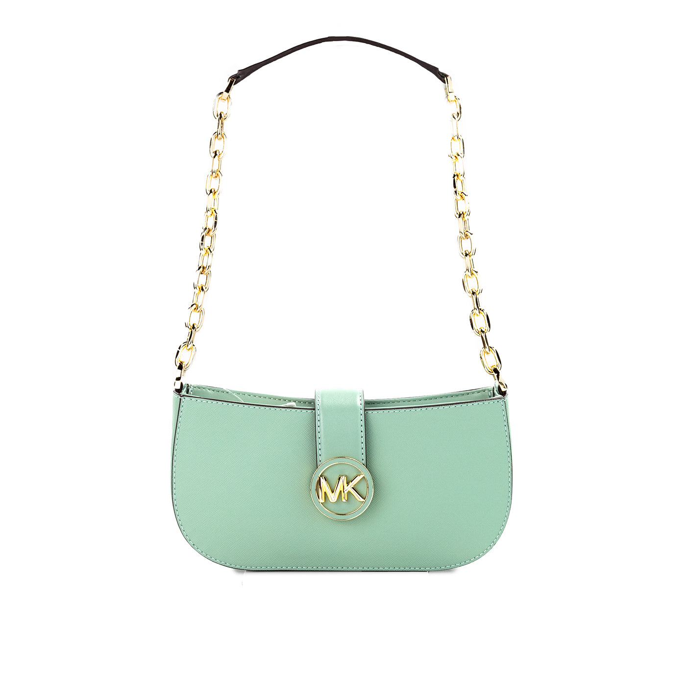 Carmen Small Sea Green Leather Pouchette Shoulder Crossbody Purse - GLAMHUB BOUTIQUE 