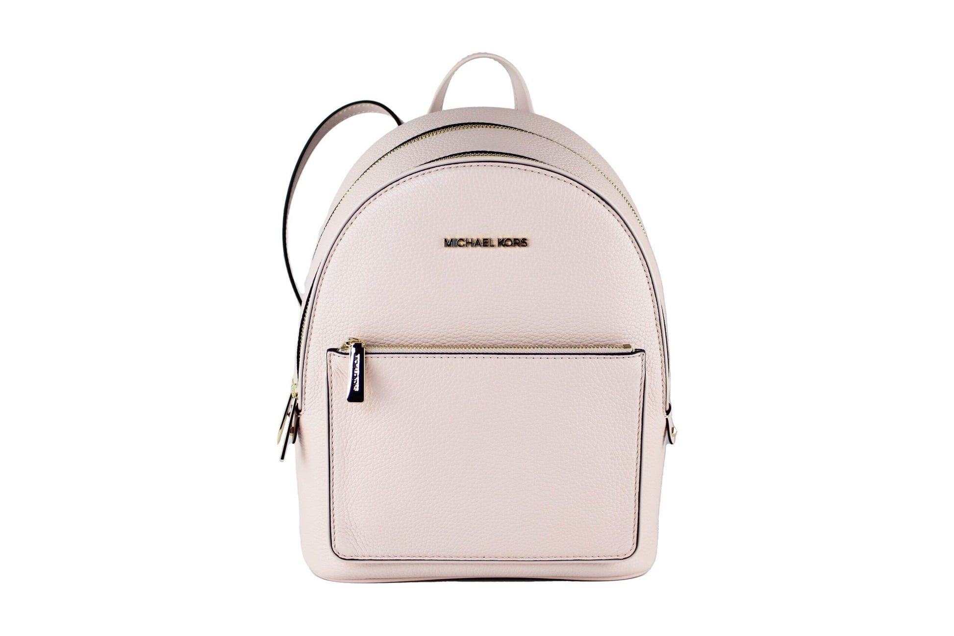 Adina Medium Powder Blush Leather Convertible Backpack BookBag - GLAMHUB BOUTIQUE 