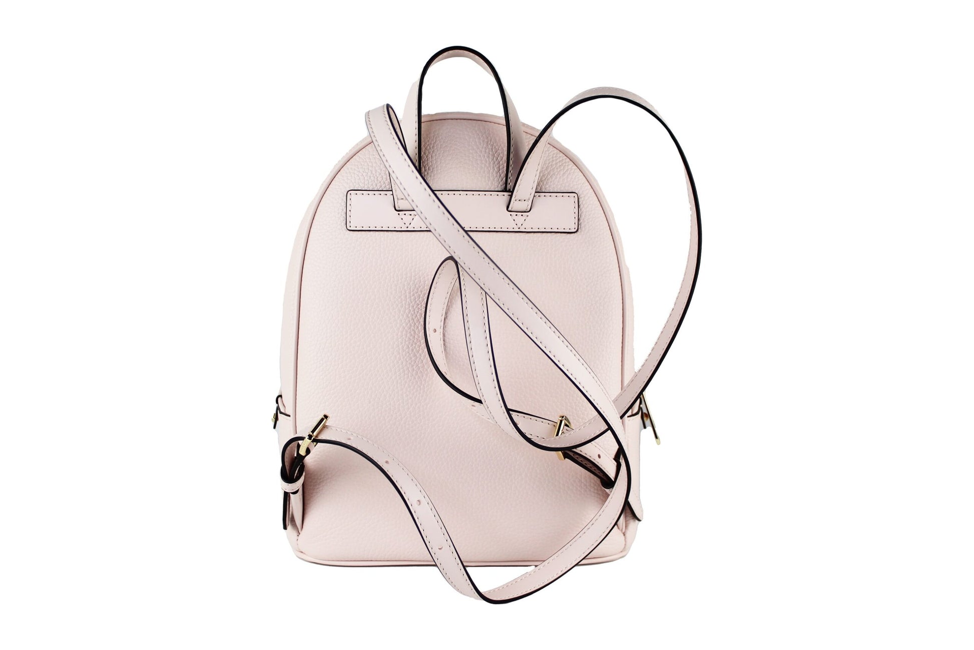 Adina Medium Powder Blush Leather Convertible Backpack BookBag - GLAMHUB BOUTIQUE 