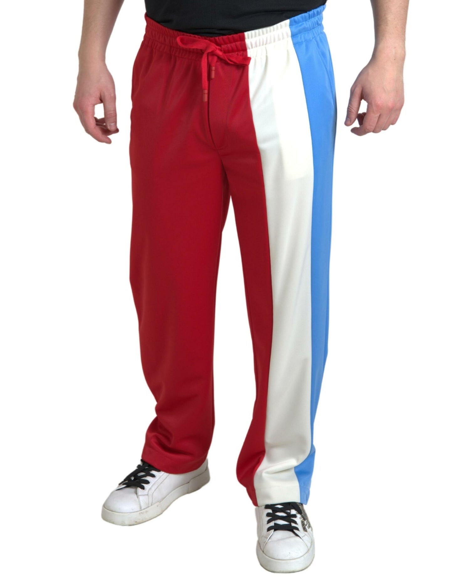 Elegante gestreifte Jogginghose mit Kordelzug