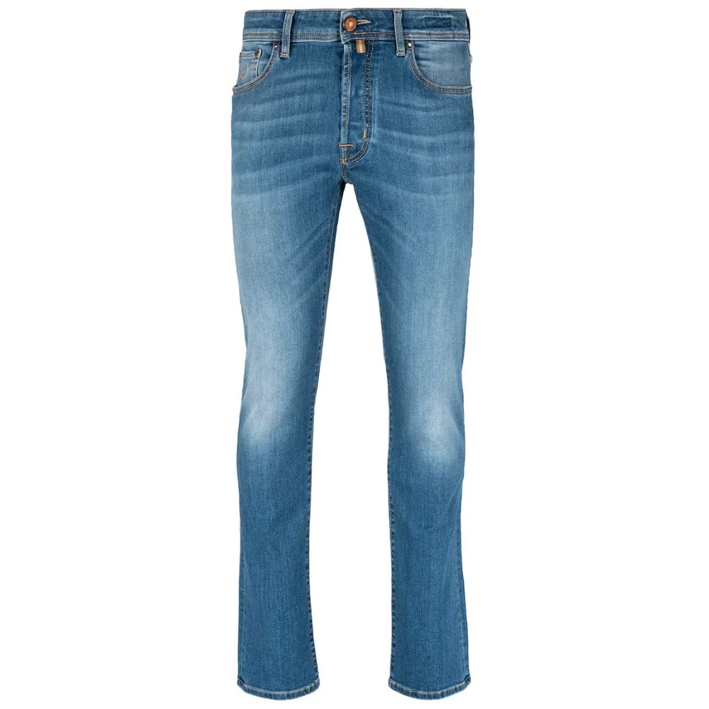 Elegant Slim Fit Light Blue Denim - GlamHub Luxury and Icon Brand Clothing