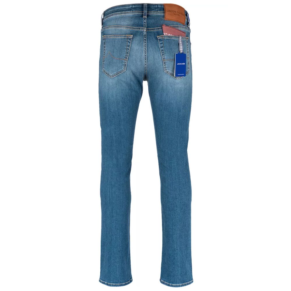 Elegant Slim Fit Light Blue Denim - GlamHub Luxury and Icon Brand Clothing