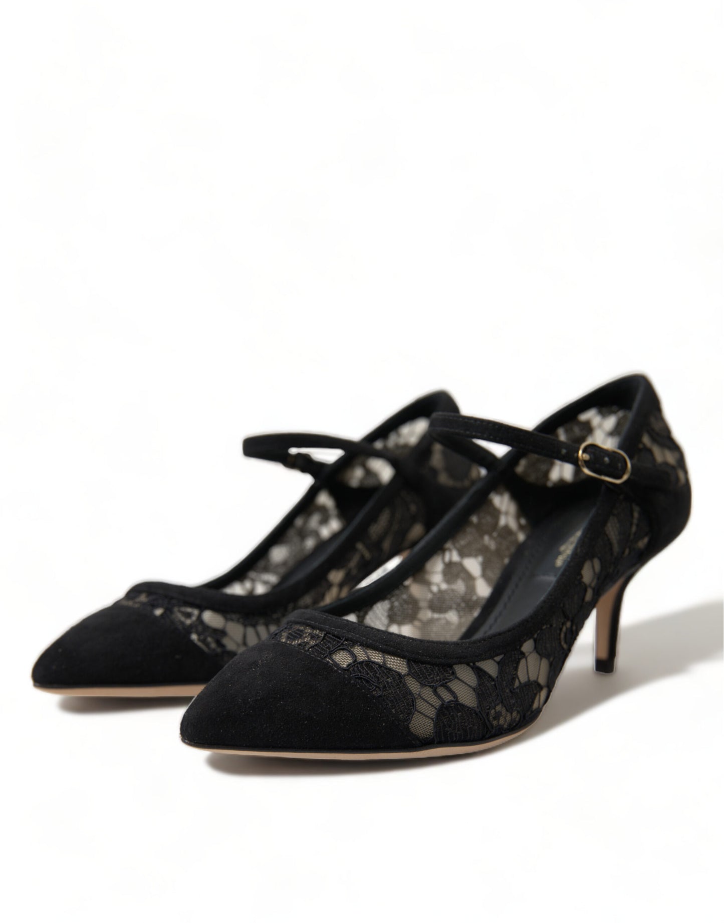 Dolce & Gabbana Elegant Black Taormina Lace Heels