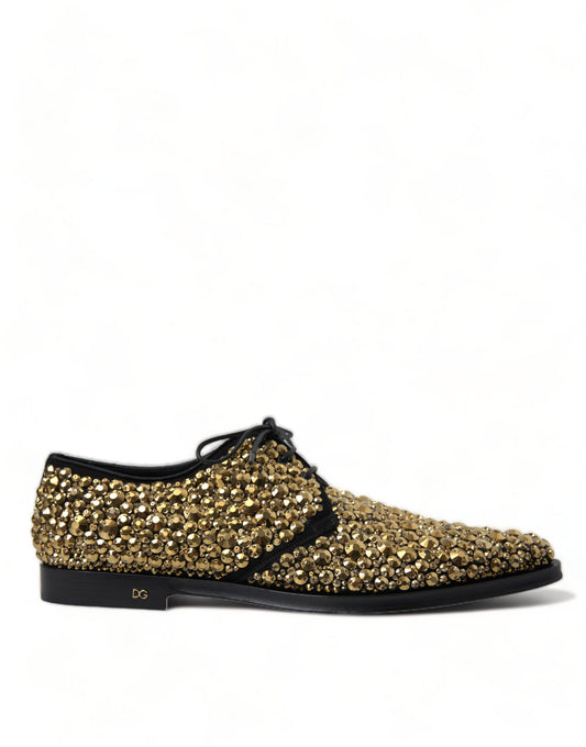 Elegante Derby-Schuhe aus Wildleder in Gold und Schwarz