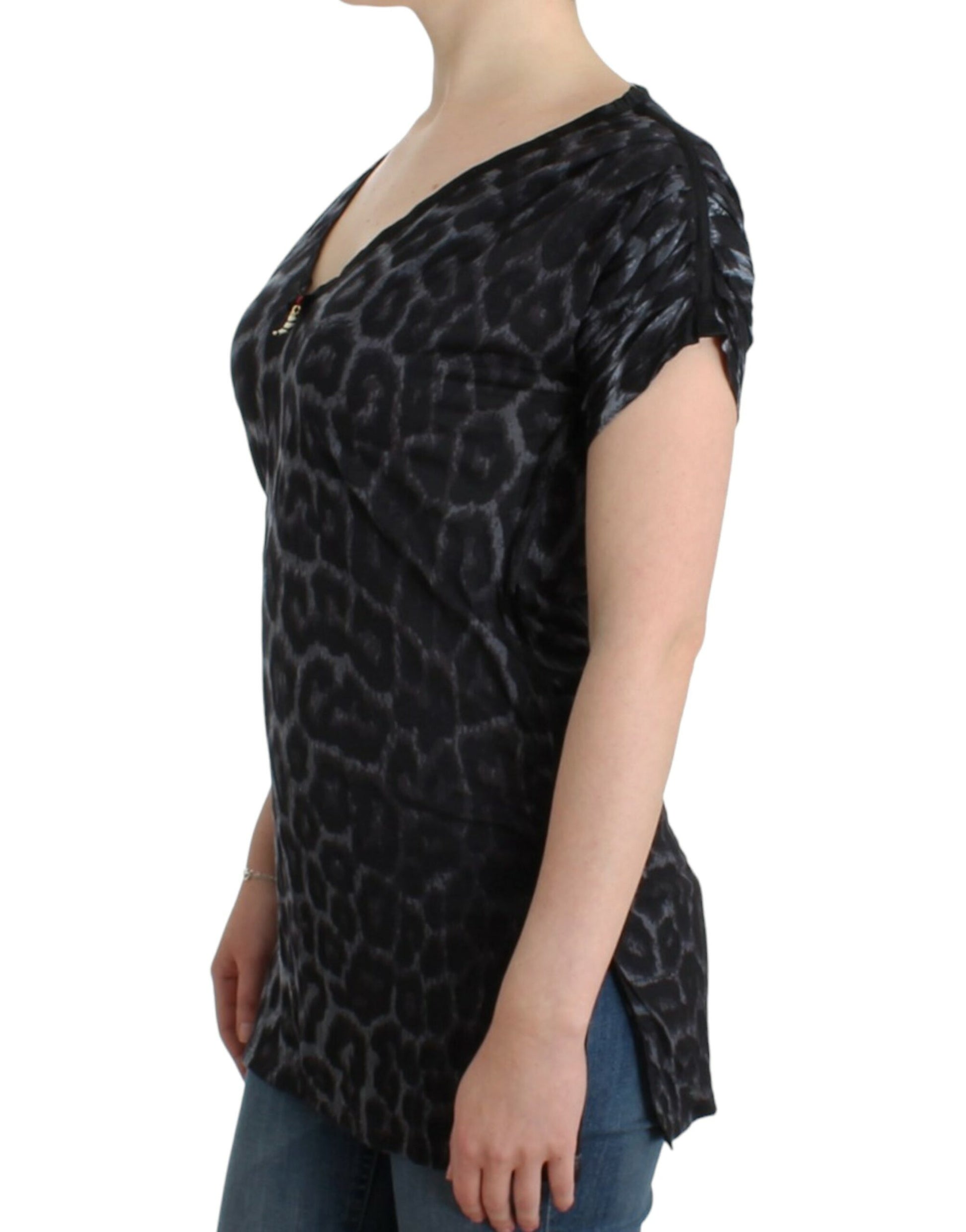 Sultry Leopard V-Neck Modal Top - GLAMHUB BOUTIQUE 