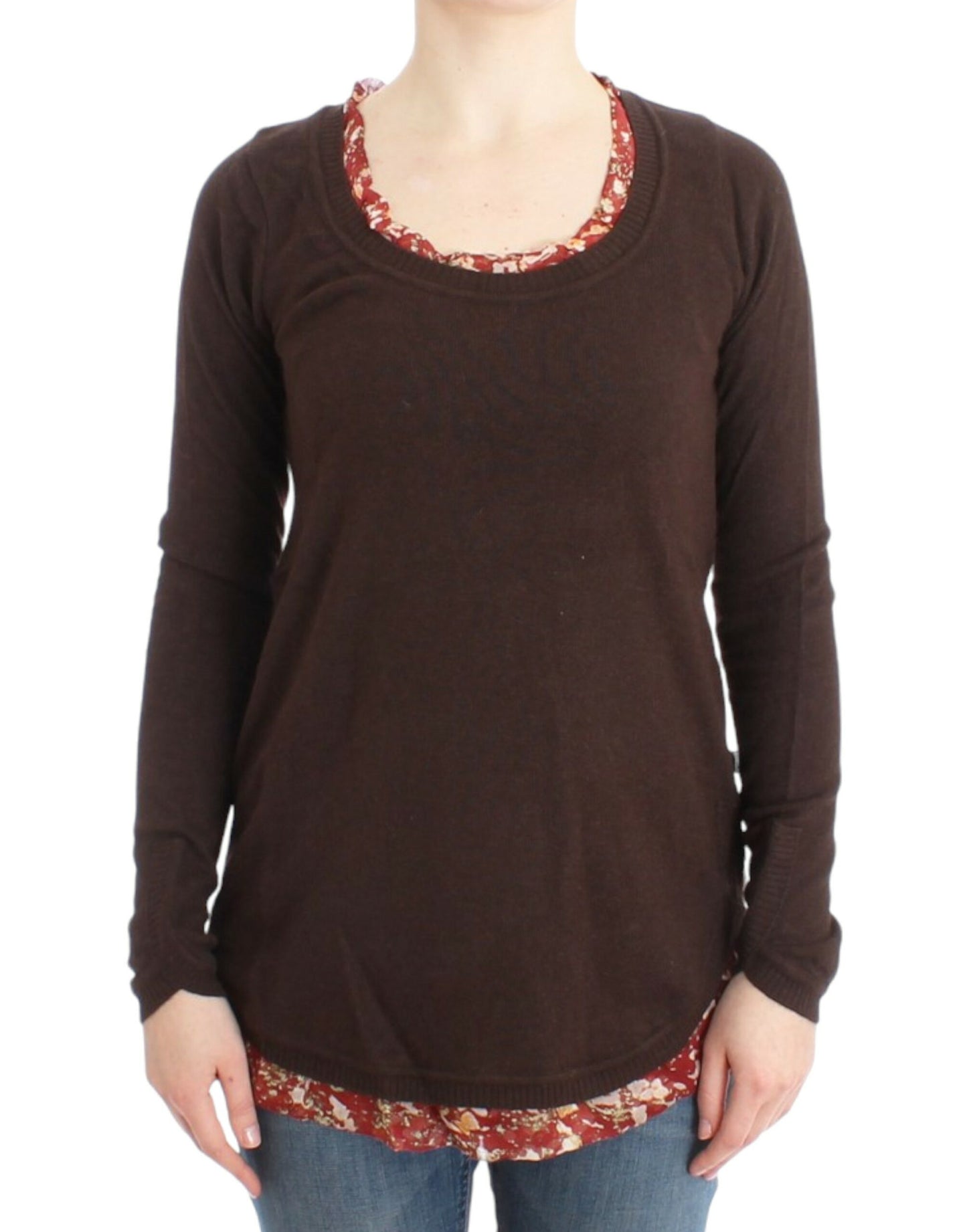 Chic Crewneck Silk-Appliqué Sweater - GLAMHUB BOUTIQUE 