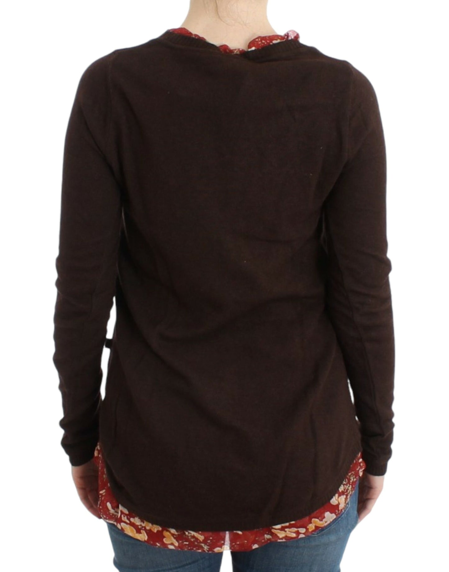 Chic Crewneck Silk-Appliqué Sweater - GLAMHUB BOUTIQUE 