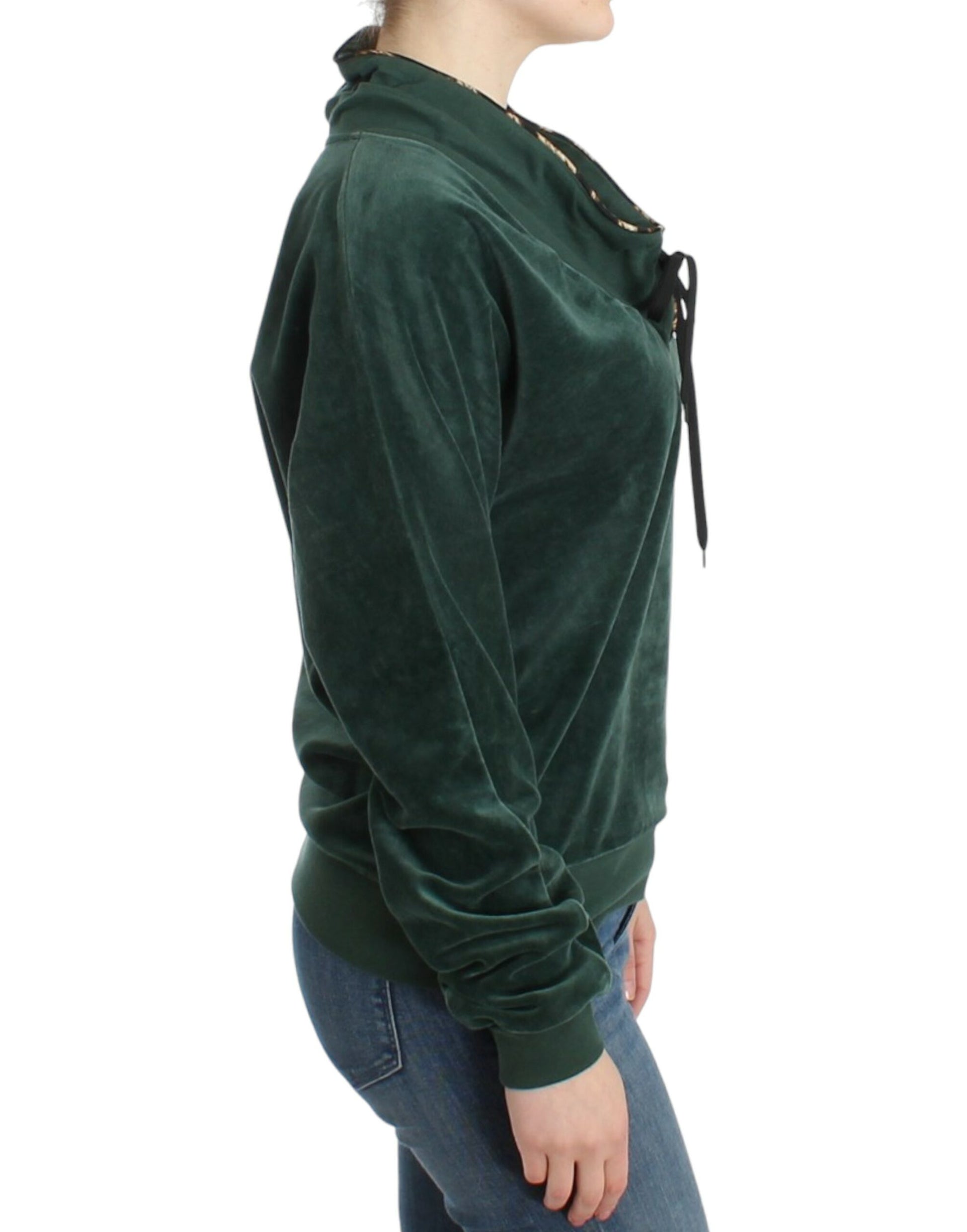 Elegant Green Mock Sweater with Rhinestone Detail - GLAMHUB BOUTIQUE 