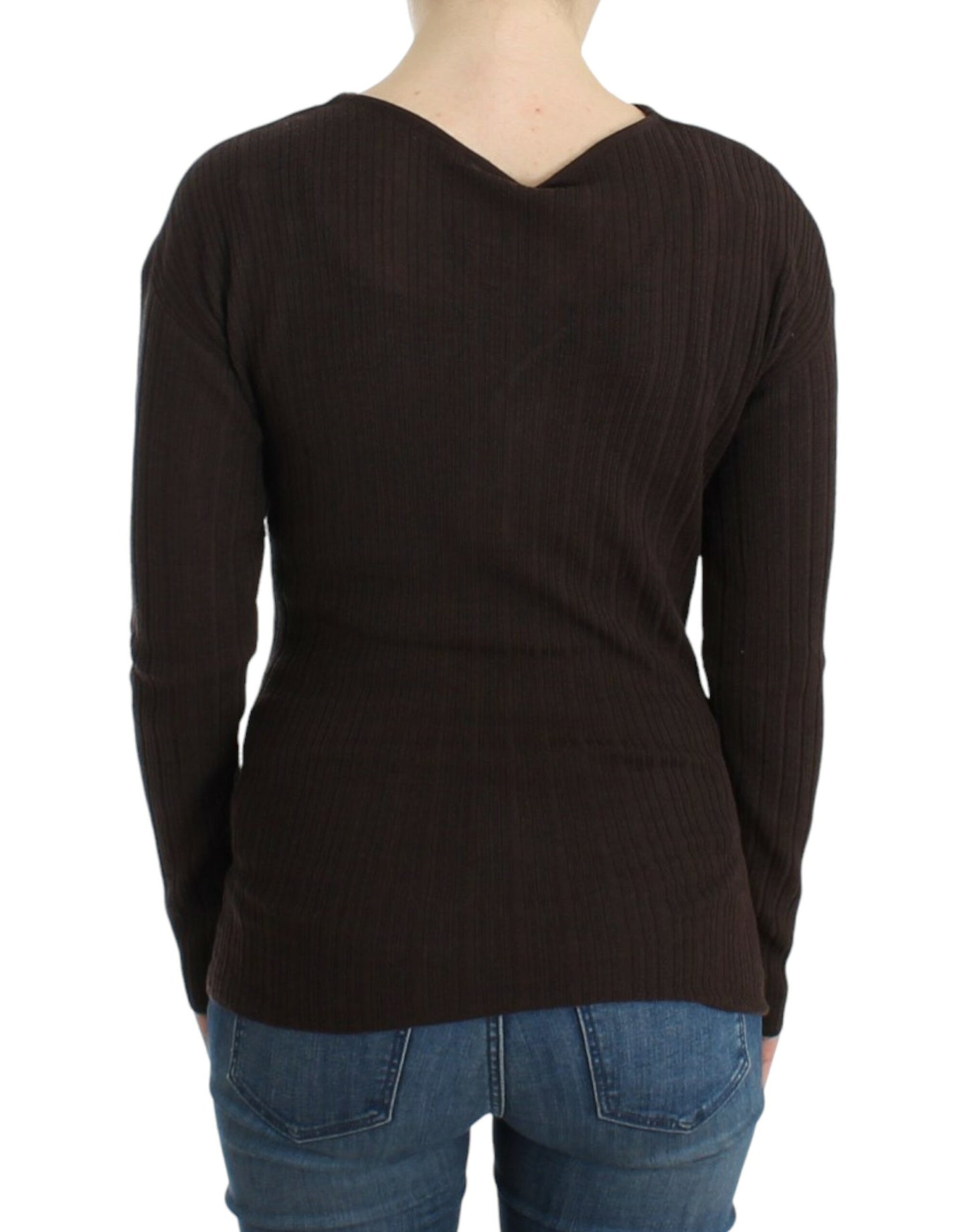 Chic Keyhole Virgin Wool Sweater - GLAMHUB BOUTIQUE 