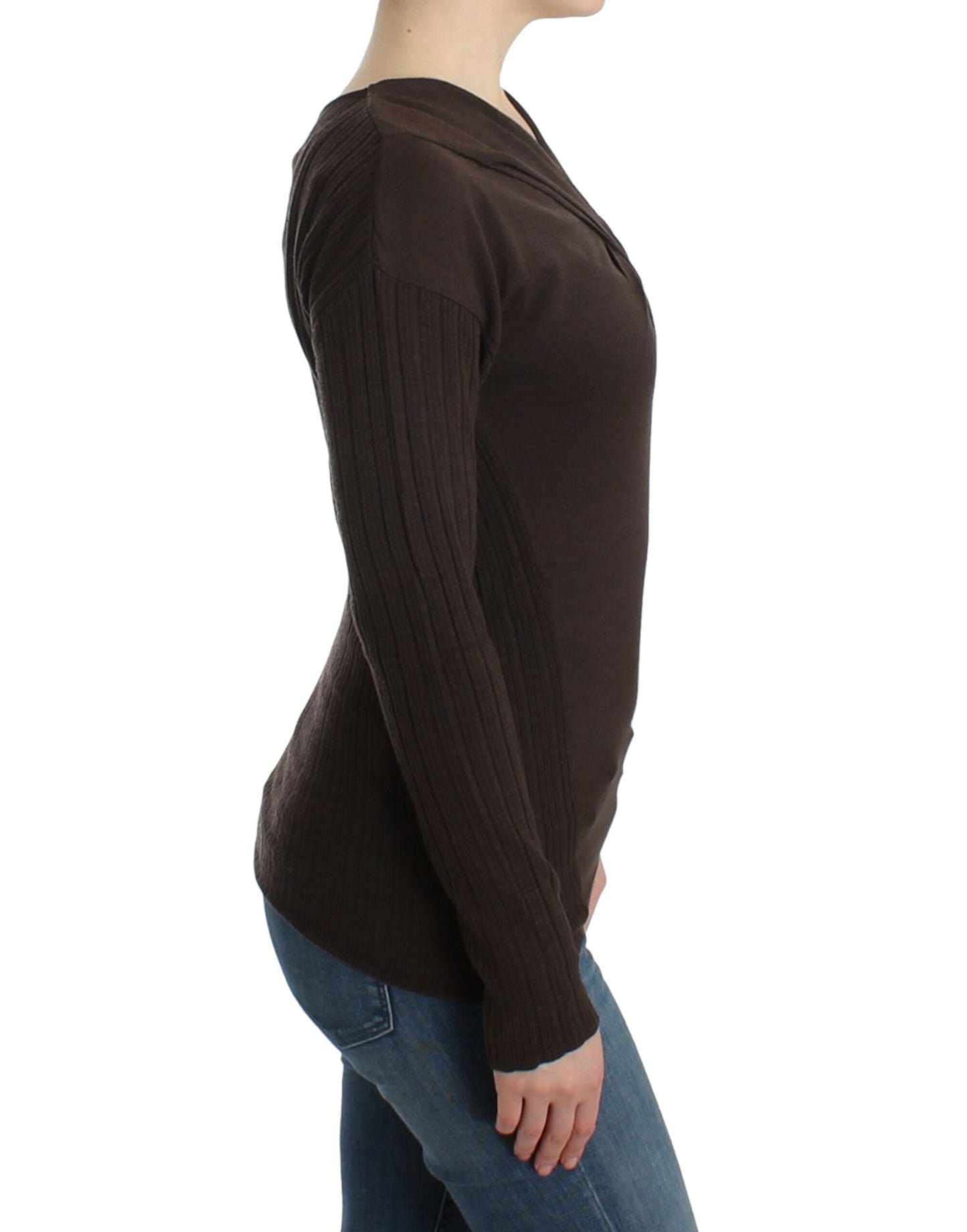 Chic Keyhole Virgin Wool Sweater - GLAMHUB BOUTIQUE 