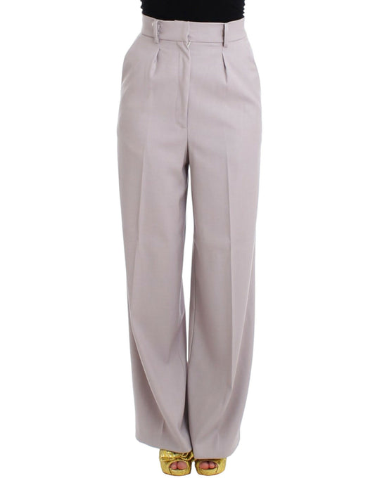 Sophisticated High Waisted Gray Pants - GLAMHUB BOUTIQUE 