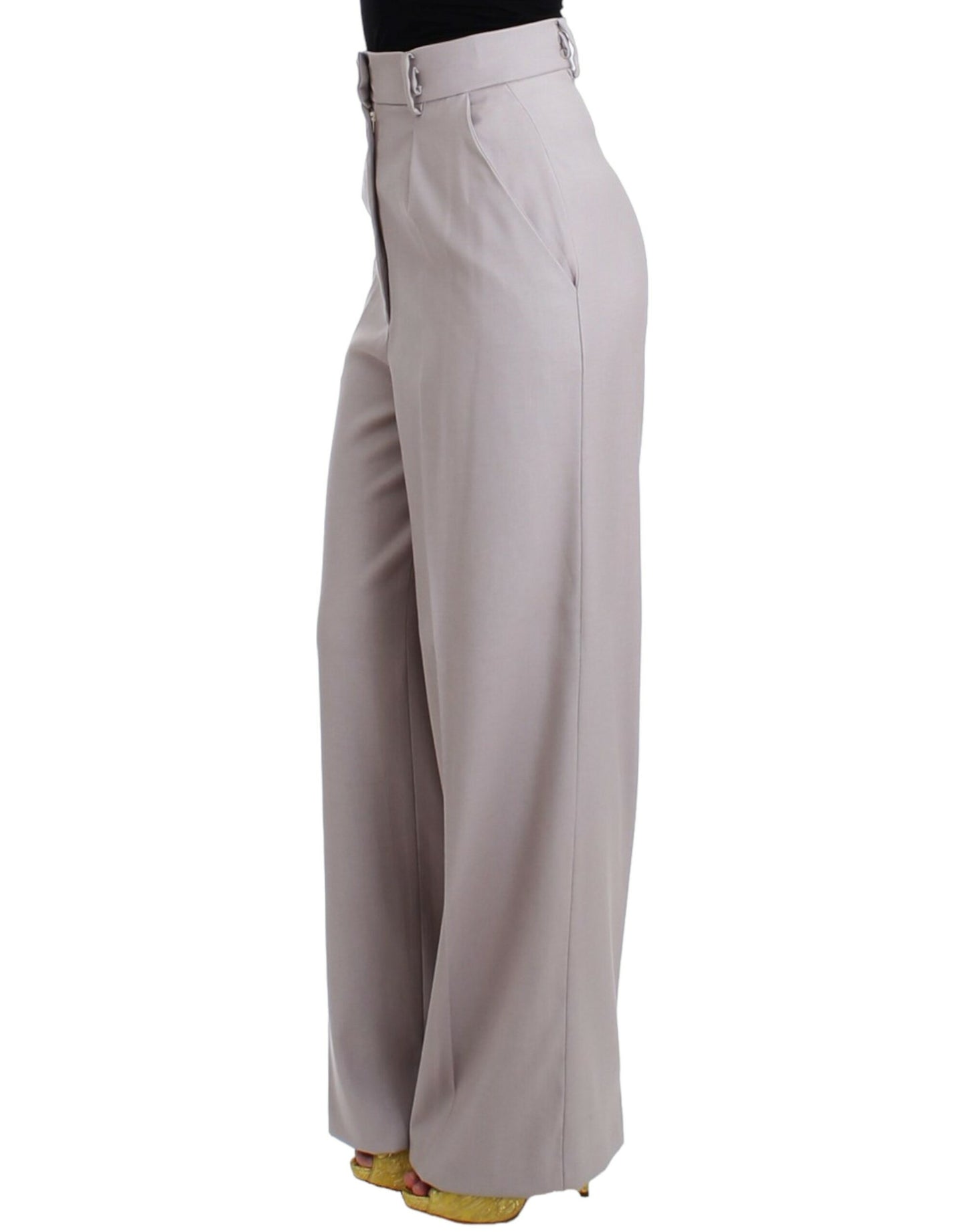 Sophisticated High Waisted Gray Pants - GLAMHUB BOUTIQUE 