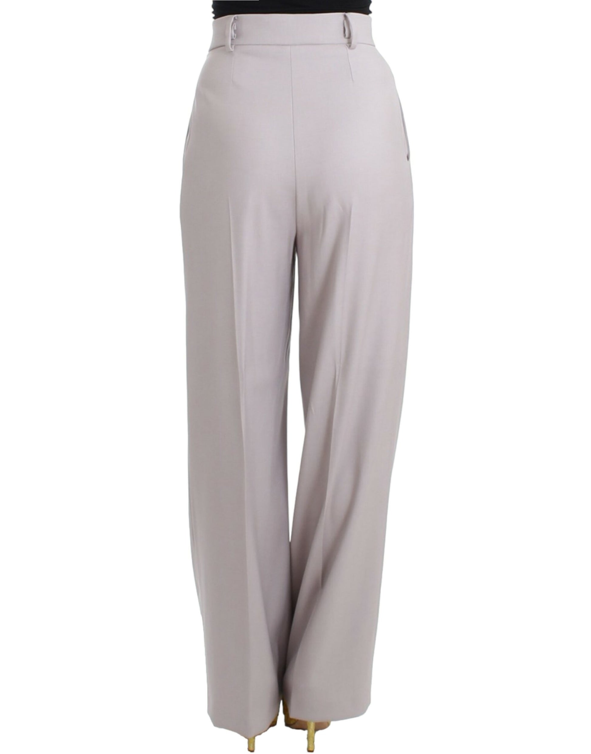 Sophisticated High Waisted Gray Pants - GLAMHUB BOUTIQUE 