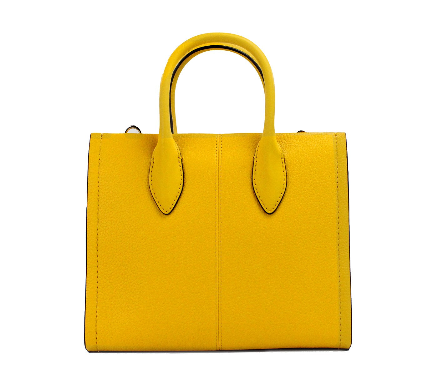 Mirella Small Jasmine Yellow Leather Top Zip Shopper Tote Bag - GLAMHUB BOUTIQUE 