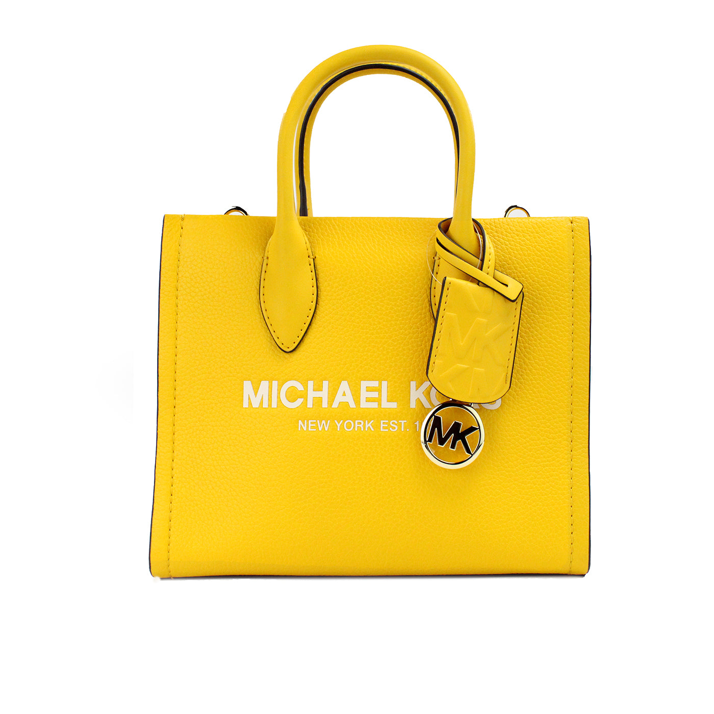 Mirella Small Jasmine Yellow Leather Top Zip Shopper Tote Bag - GLAMHUB BOUTIQUE 