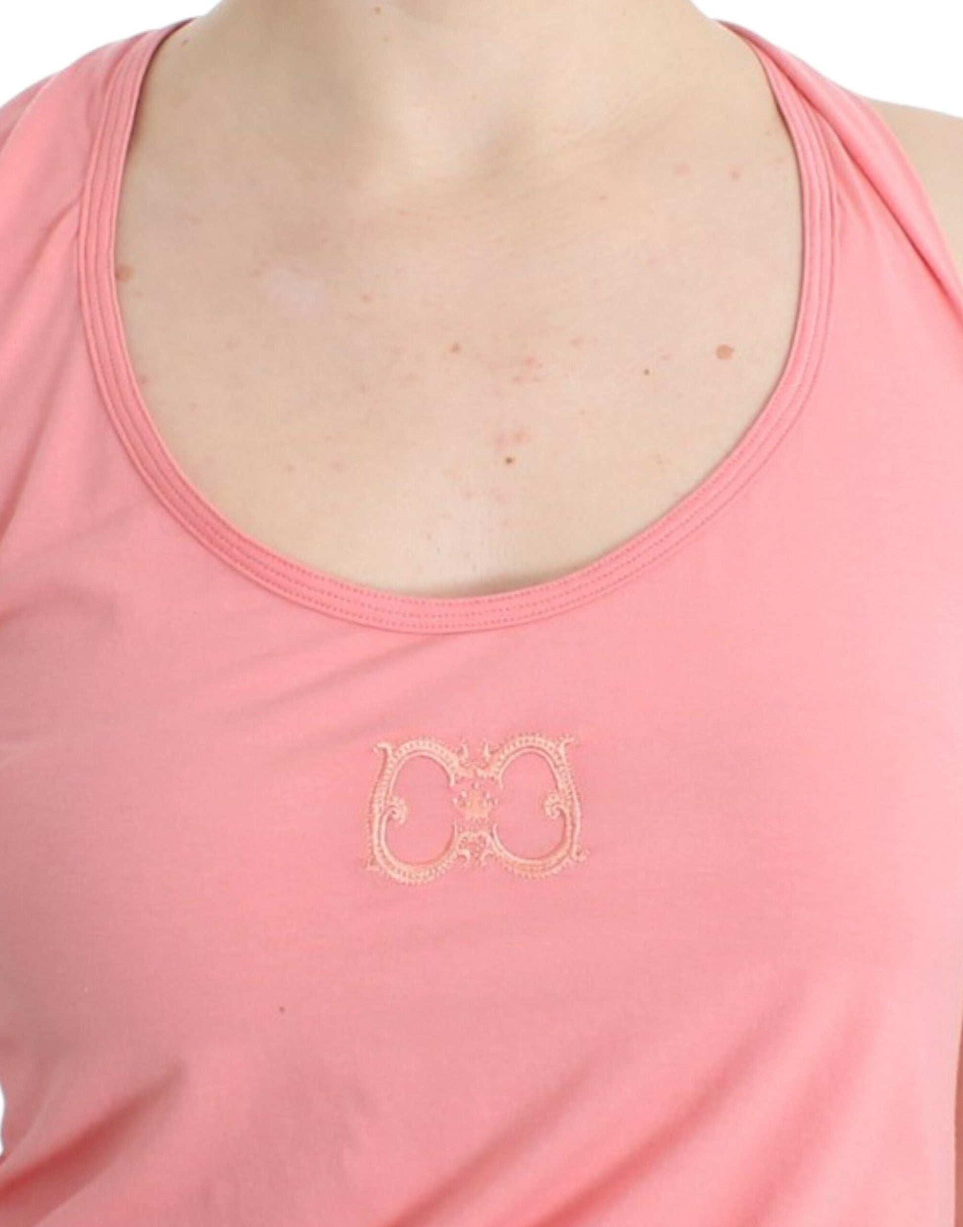 Chic Pink Cotton Blend Tank Top - GLAMHUB BOUTIQUE 