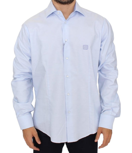 Elegant Light Blue Italian Cotton Shirt - GLAMHUB BOUTIQUE 