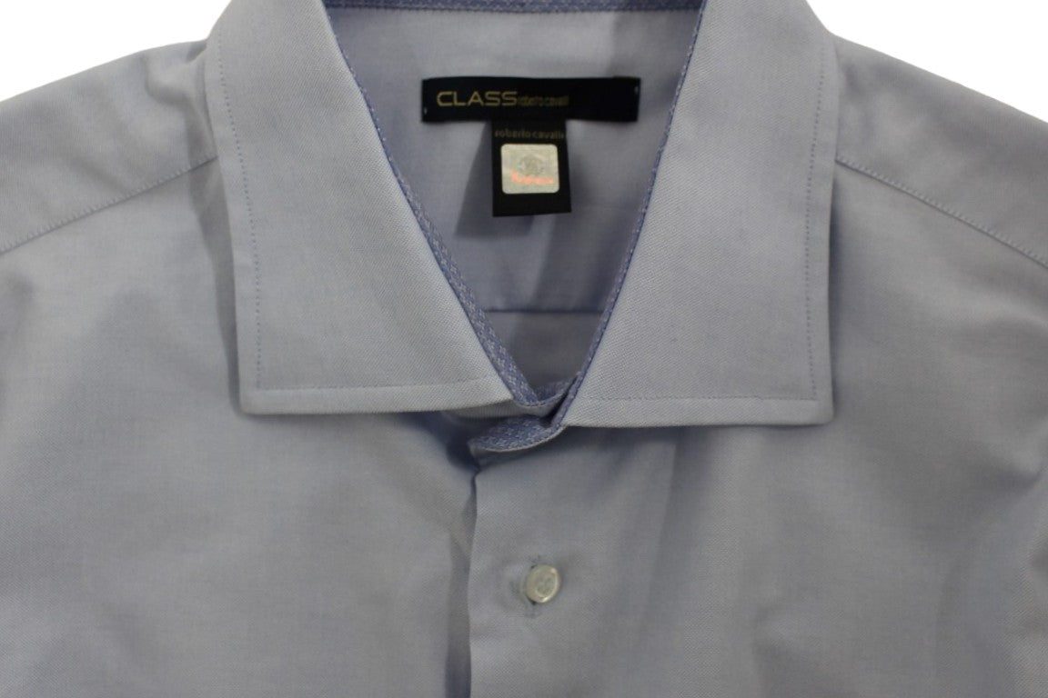 Elegant Light Blue Italian Cotton Shirt - GLAMHUB BOUTIQUE 