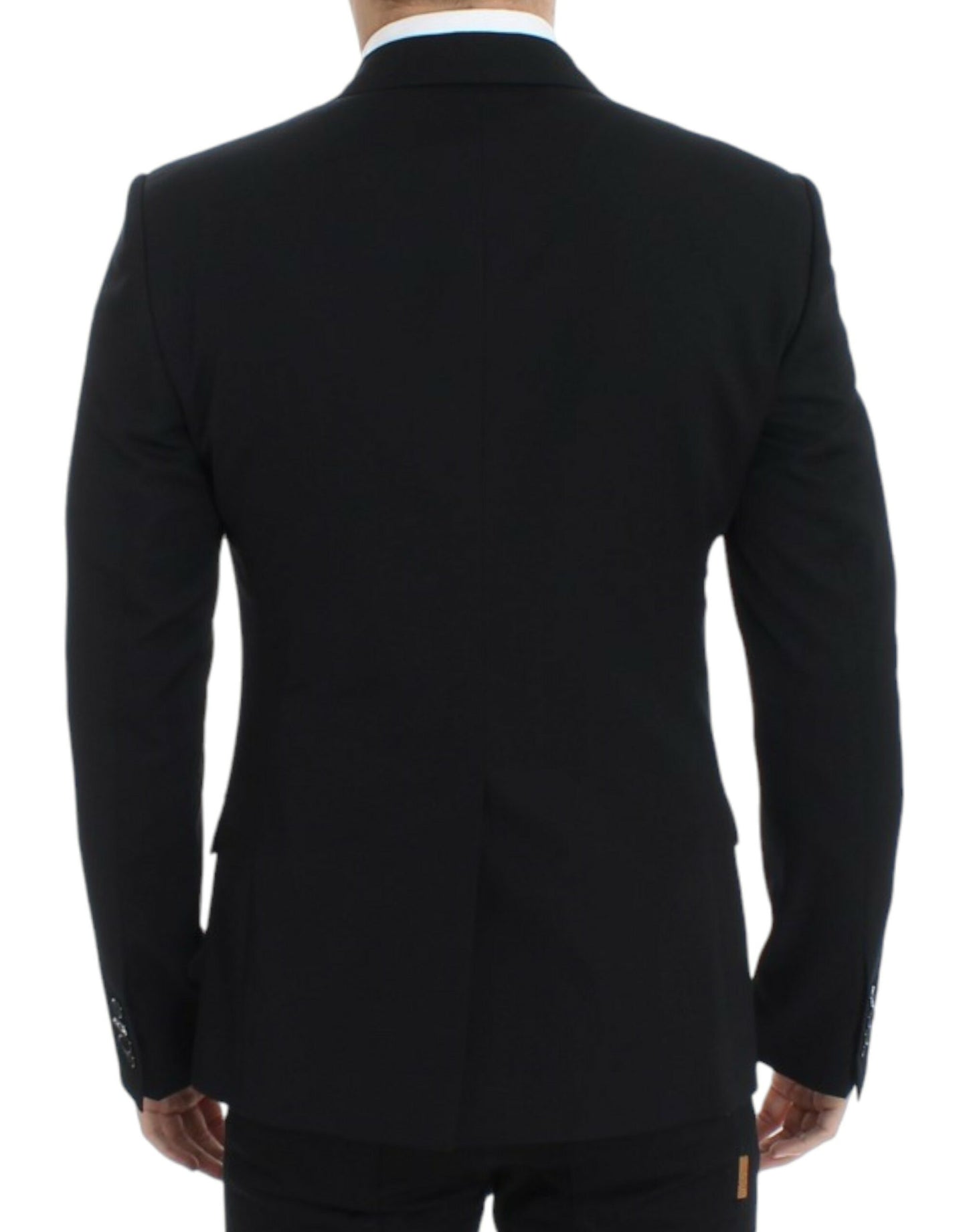 Elegant Slim Fit Black Wool Blazer - GlamHub Luxury and Icon Brand Clothing