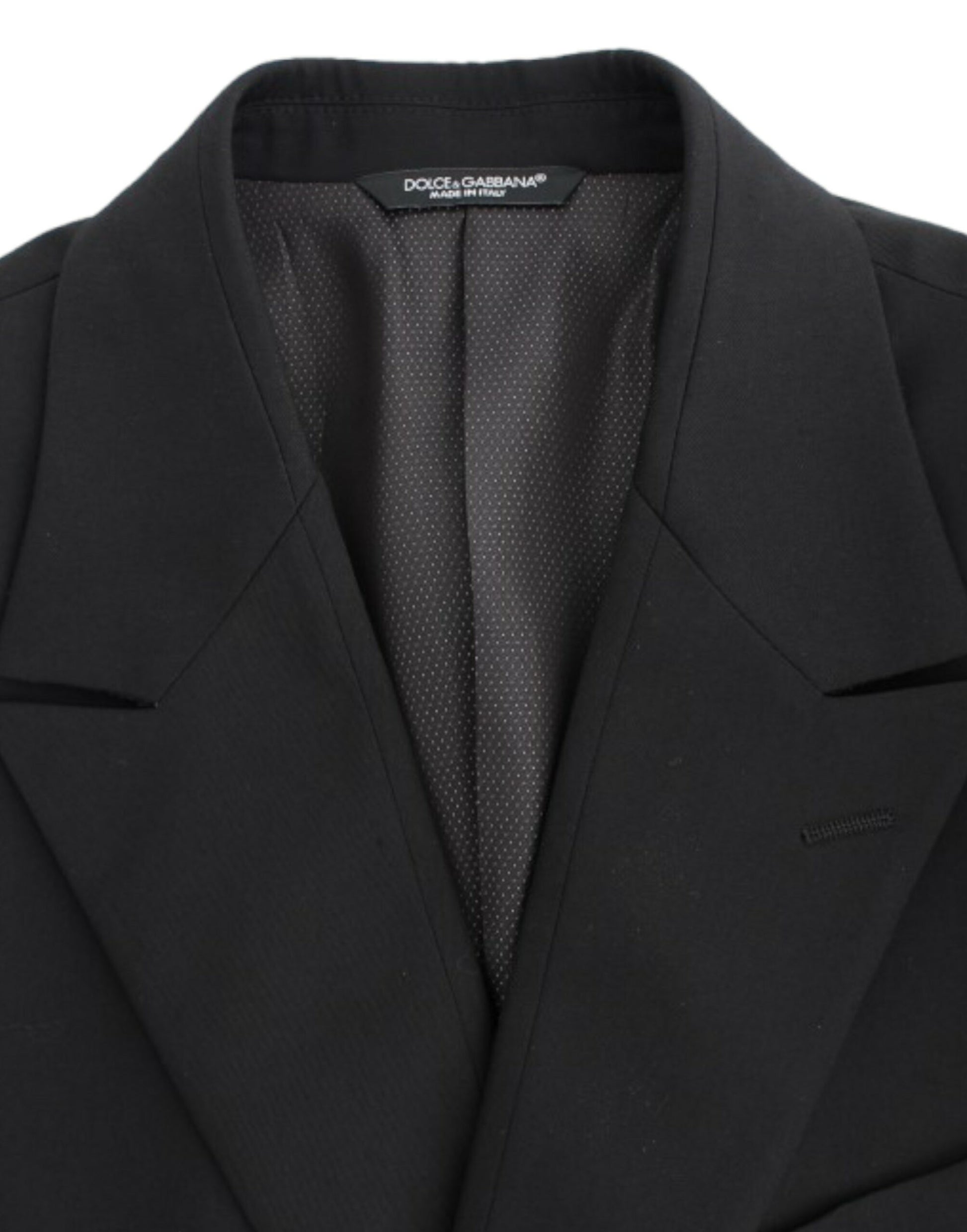 Elegant Slim Fit Black Wool Blazer - GlamHub Luxury and Icon Brand Clothing