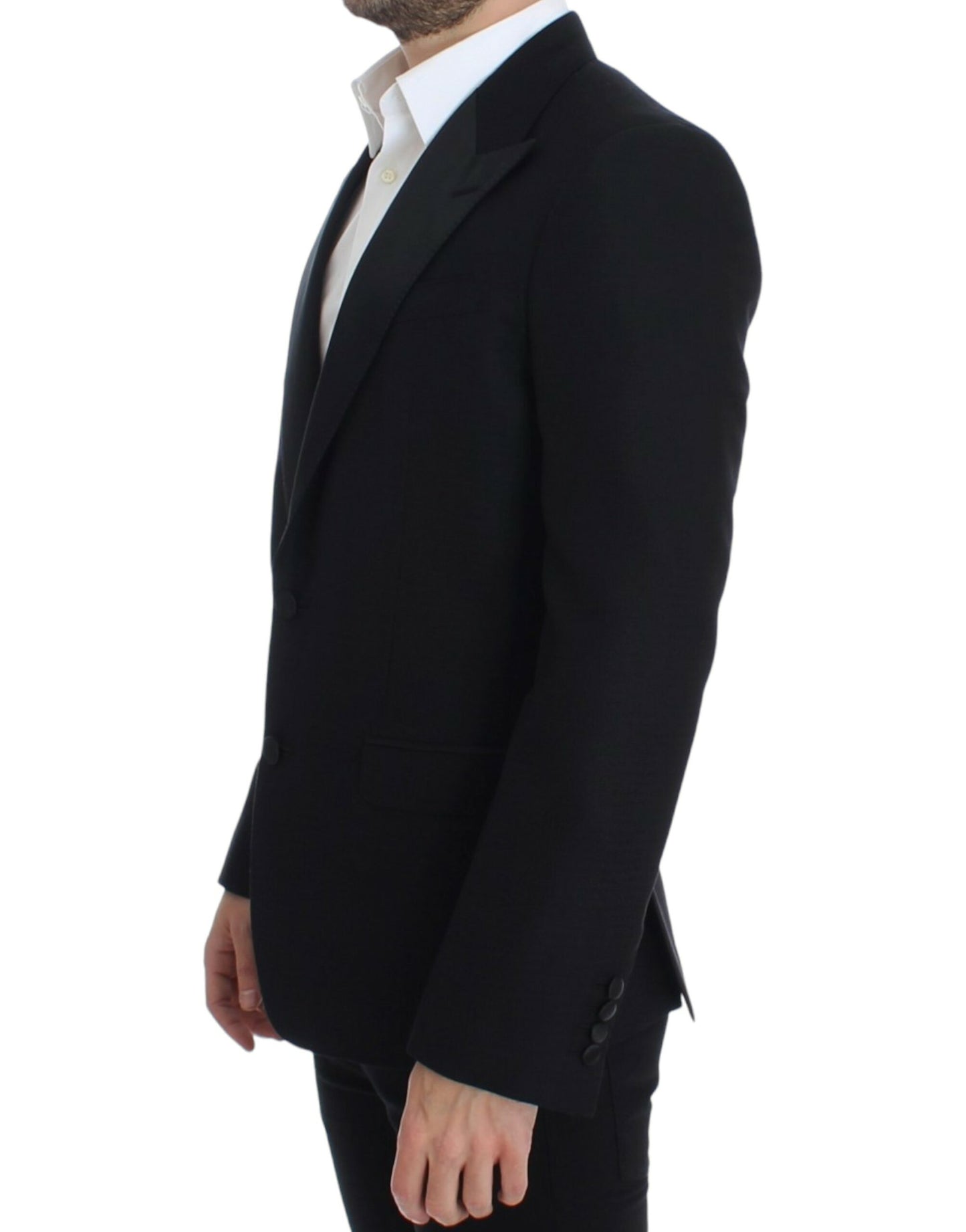 Elegant Black Silk Blend Sicilia Blazer - GlamHub Luxury and Icon Brand Clothing