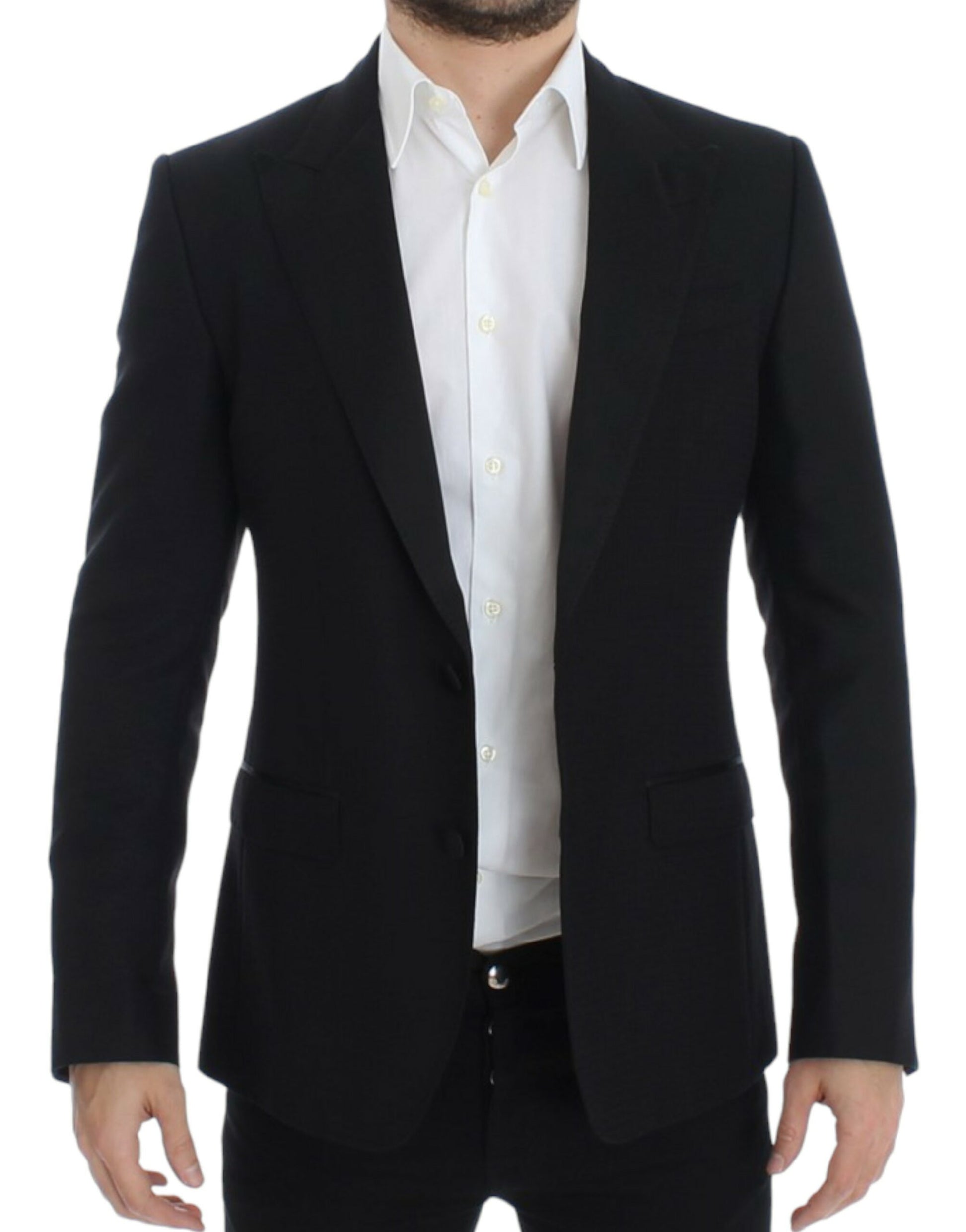 Elegant Black Silk Blend Sicilia Blazer - GlamHub Luxury and Icon Brand Clothing