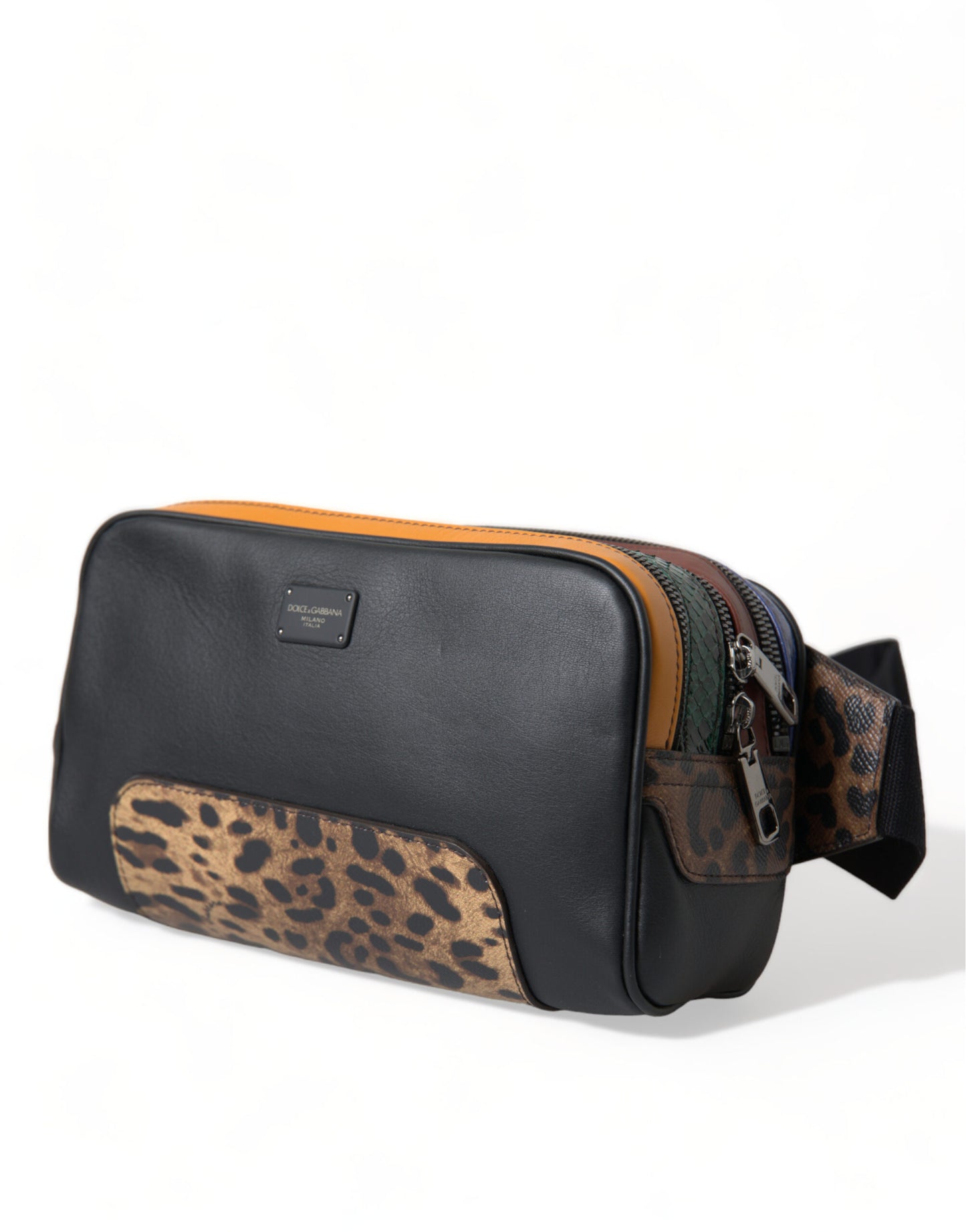 Gürteltasche aus exotischem Leder mit Leopardenmuster