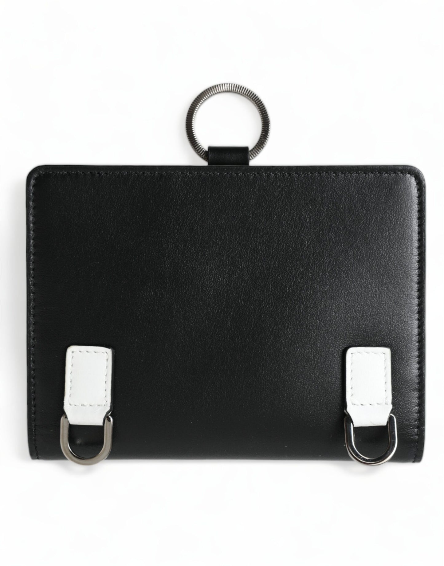 Elegante schwarze Brieftasche mit Kartenhalter aus Leder mit Kristallen