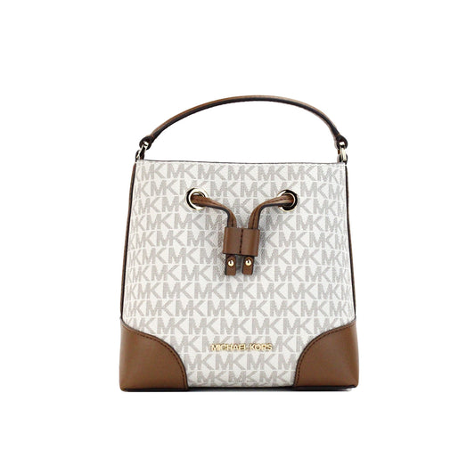 Mercer Small Vanilla Signature Leather Bucket Crossbody Bag - GLAMHUB BOUTIQUE 