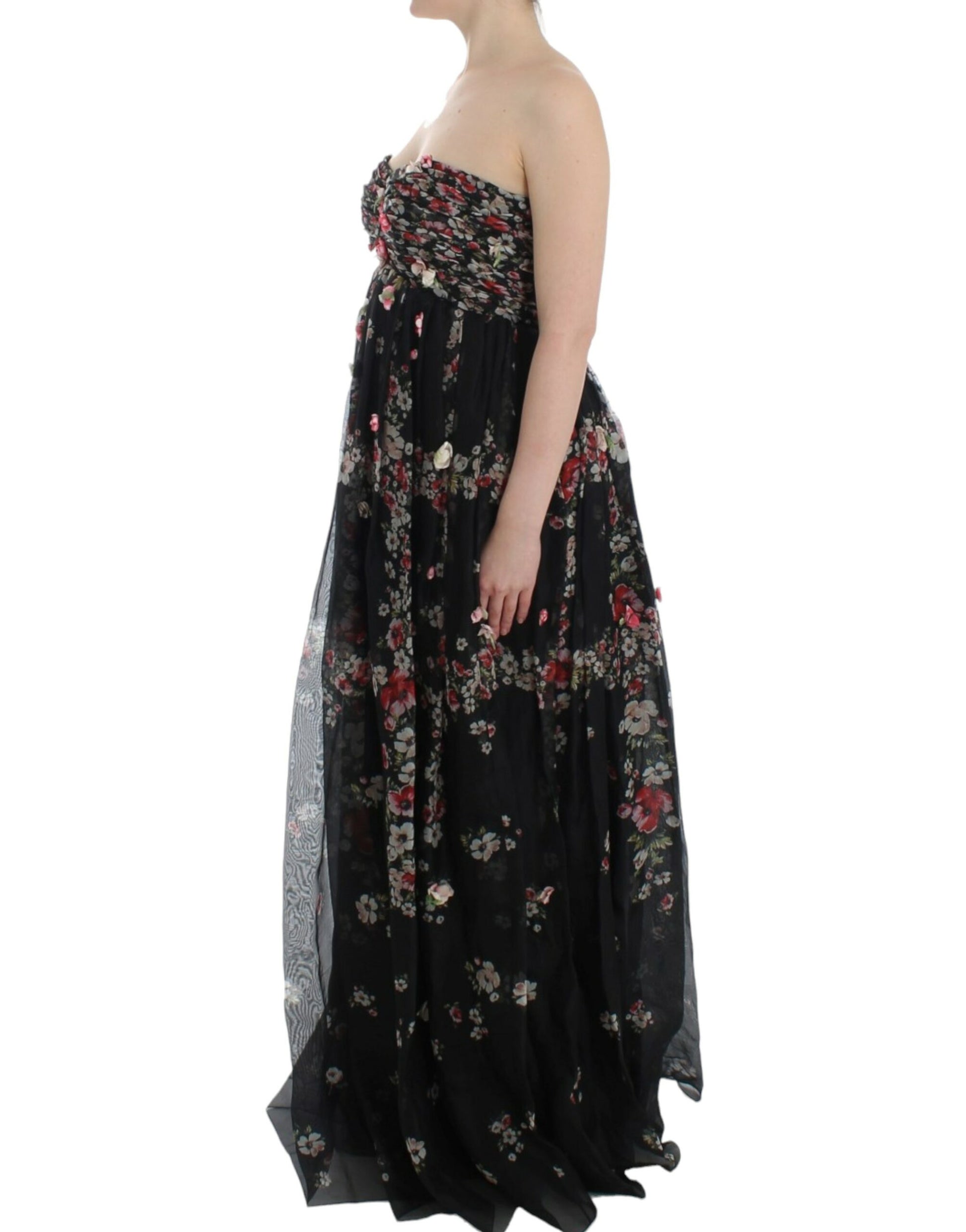 Elegant Strapless Silk Maxi Dress - GlamHub Luxury and Icon Brand Clothing