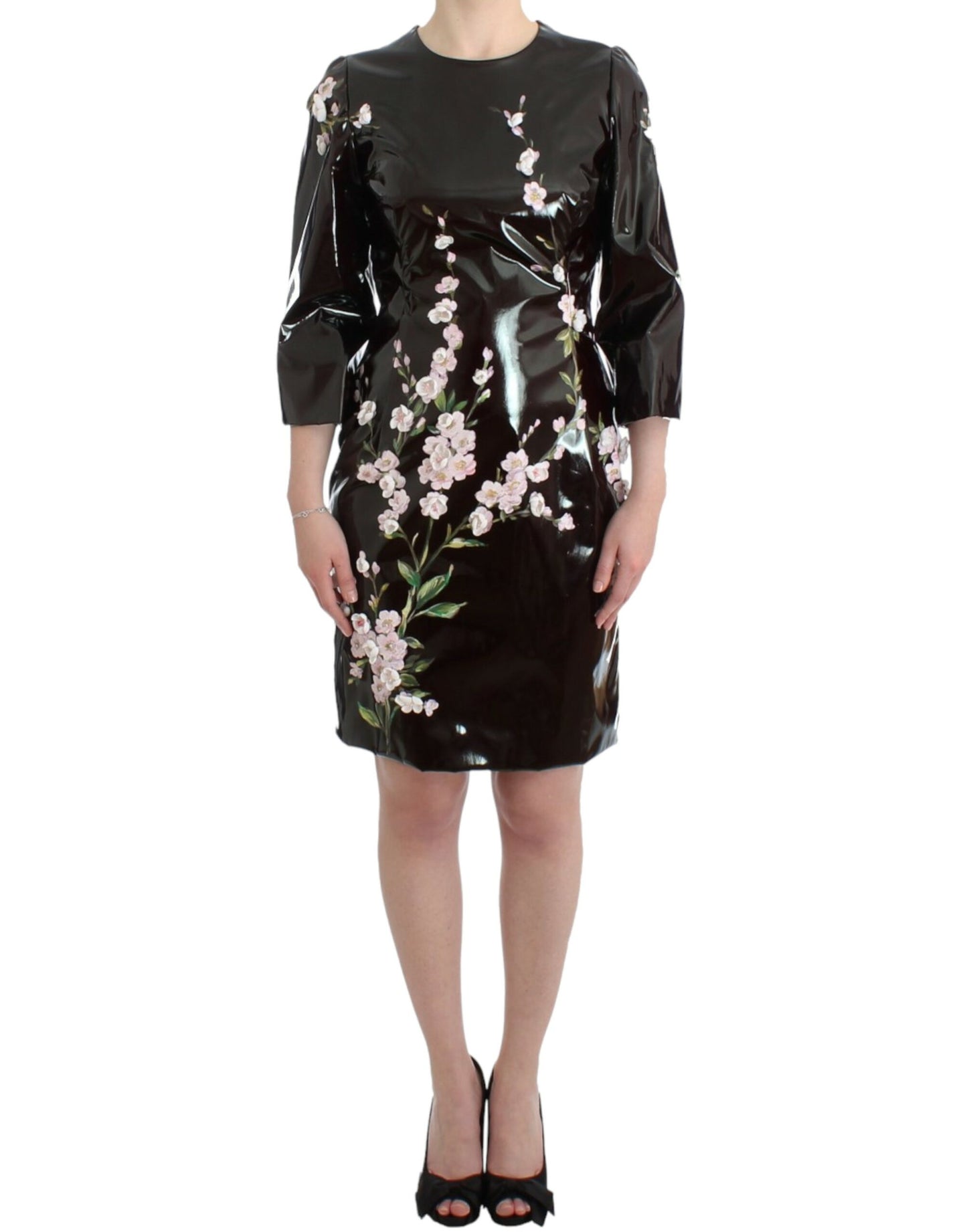 Elegant Floral Embellished Shift Dress - GlamHub Luxury and Icon Brand Clothing