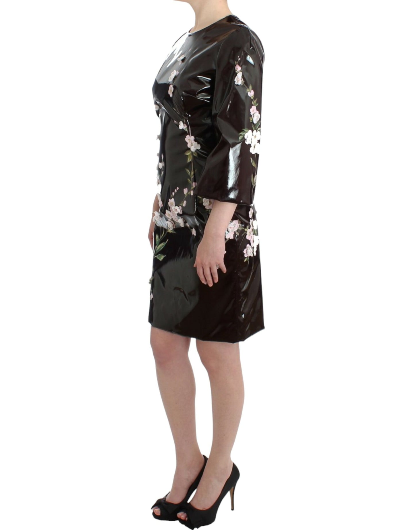 Elegant Floral Embellished Shift Dress - GlamHub Luxury and Icon Brand Clothing