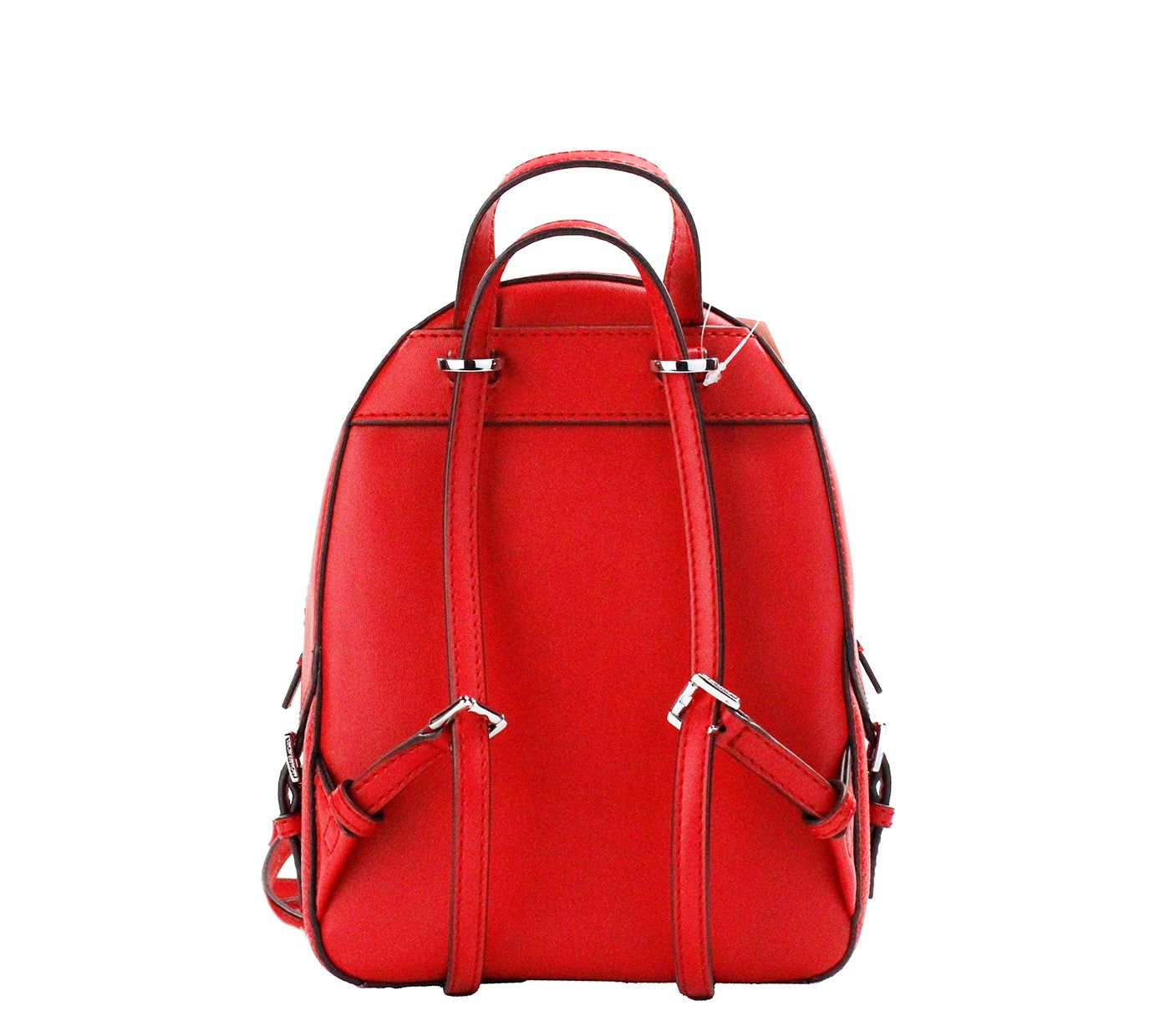 Jaycee Mini XS Bright Red Pebbled Leather Zip Pocket Backpack Bag - GLAMHUB BOUTIQUE 