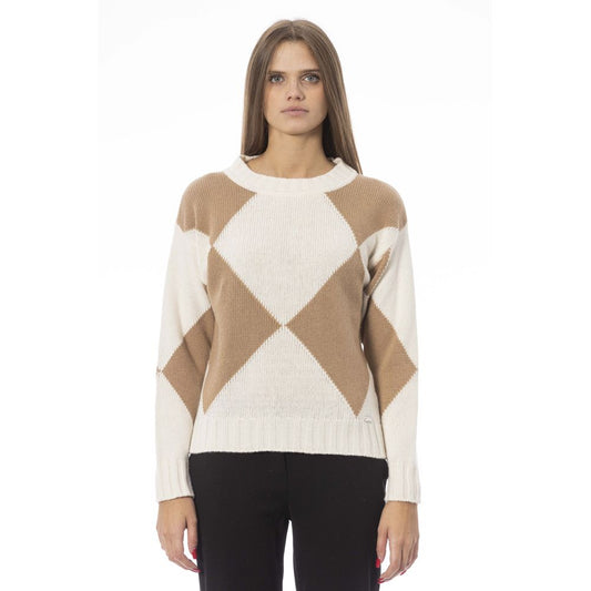 Beige Wool Women Sweater - GlamHub Luxury and Icon Brand Clothing