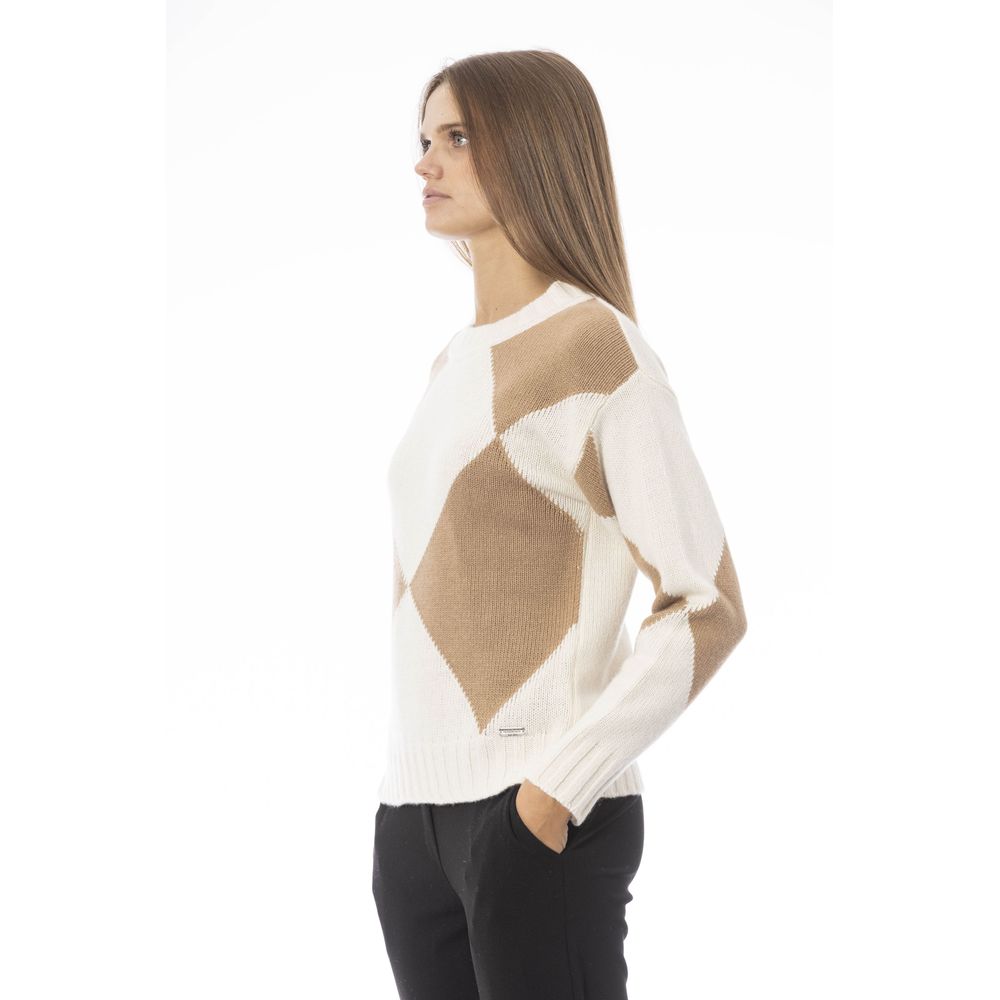 Beige Wool Women Sweater - GlamHub Luxury and Icon Brand Clothing