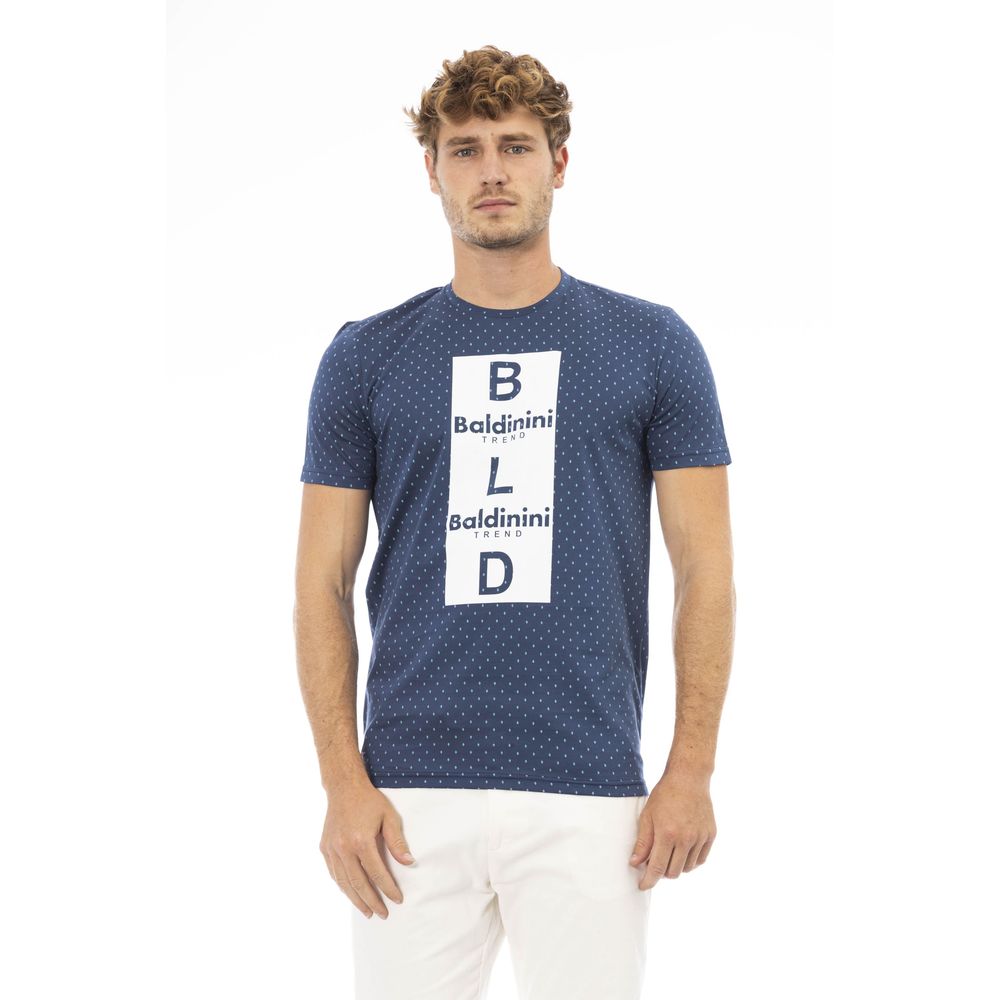 Blue Cotton Men T-Shirt - GlamHub Luxury and Icon Brand Clothing