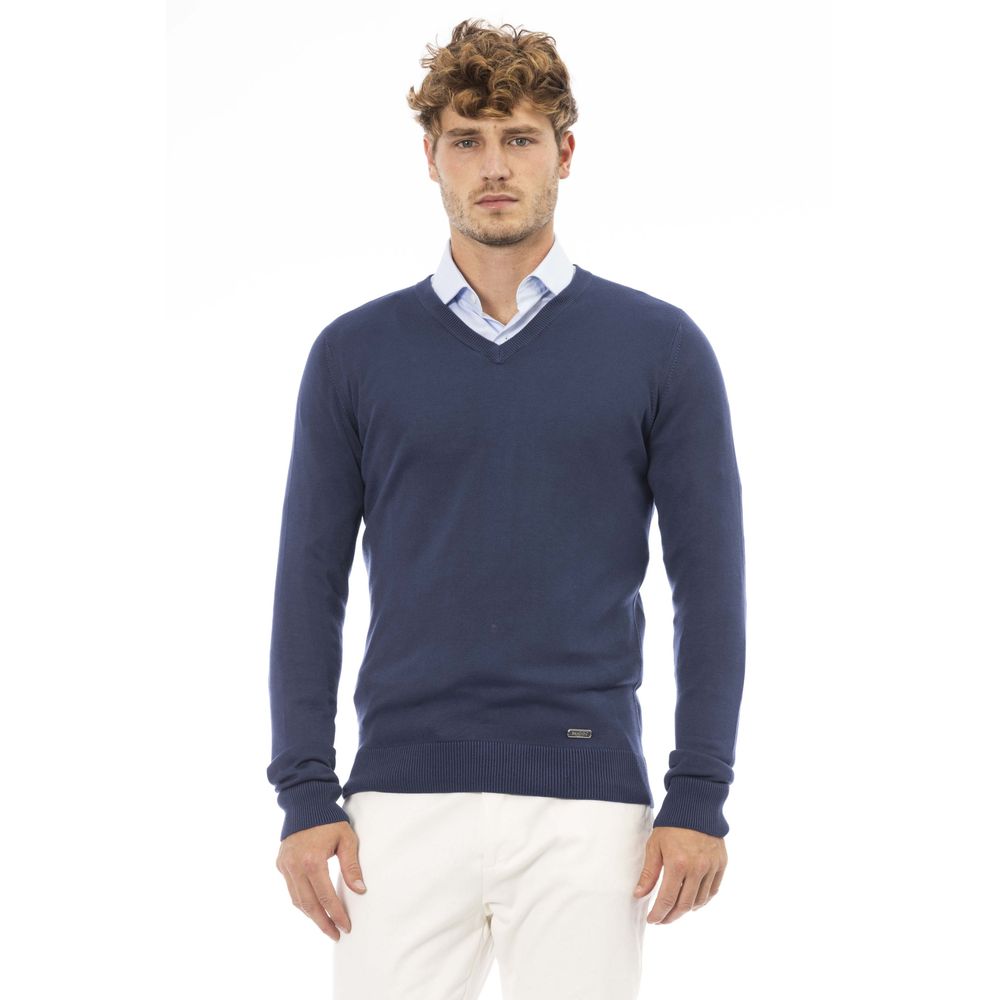 Blue Modal Men Sweater - GlamHub Luxury and Icon Brand Clothing