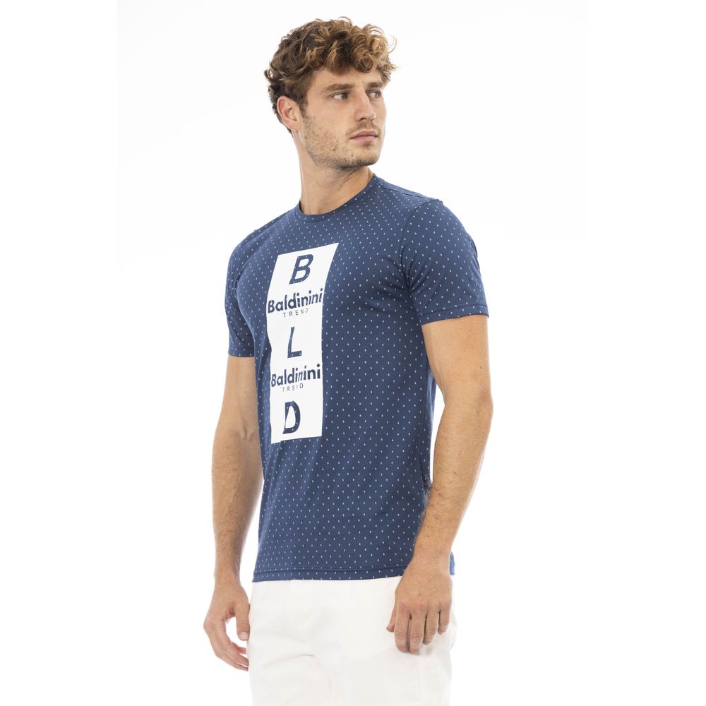 Blue Cotton Men T-Shirt - GlamHub Luxury and Icon Brand Clothing