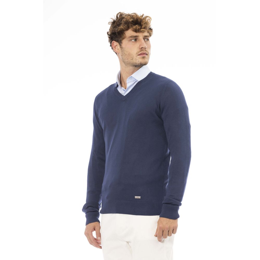 Blue Modal Men Sweater - GlamHub Luxury and Icon Brand Clothing