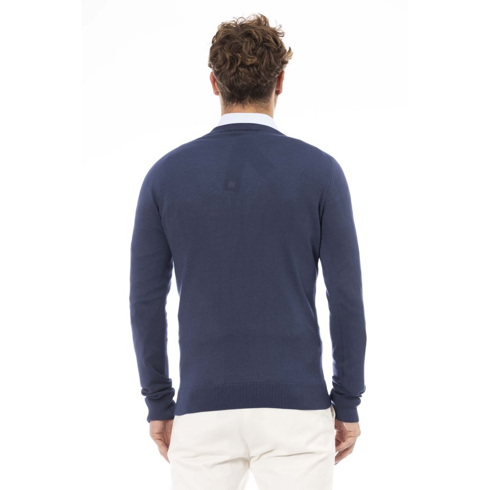 Blue Modal Men Sweater - GlamHub Luxury and Icon Brand Clothing