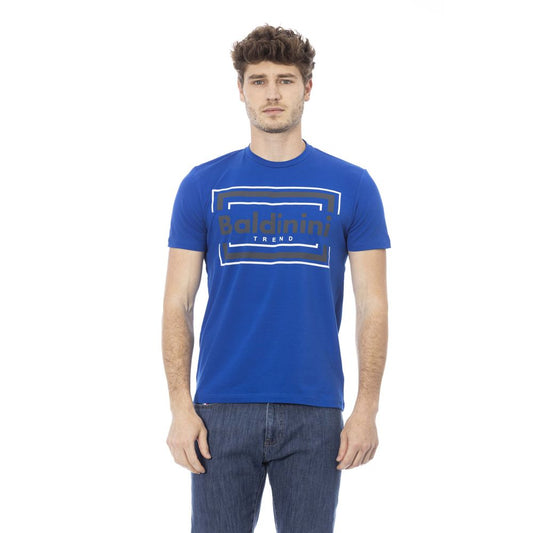 Blue Cotton Men T-Shirt - GlamHub Luxury and Icon Brand Clothing