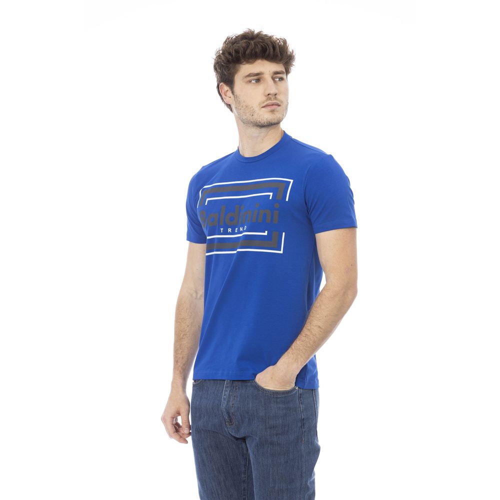 Blue Cotton Men T-Shirt - GlamHub Luxury and Icon Brand Clothing