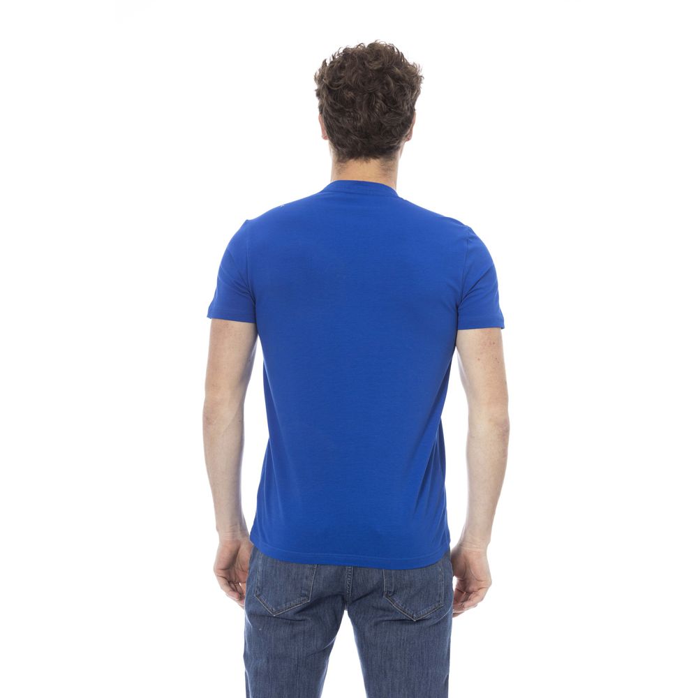 Blue Cotton Men T-Shirt - GlamHub Luxury and Icon Brand Clothing